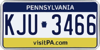 PA license plate KJU3466