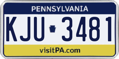 PA license plate KJU3481