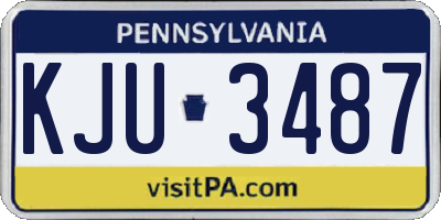 PA license plate KJU3487