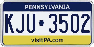 PA license plate KJU3502