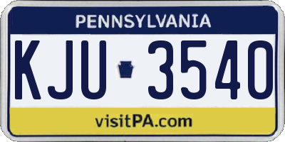 PA license plate KJU3540