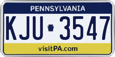 PA license plate KJU3547