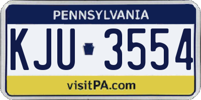 PA license plate KJU3554
