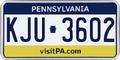 PA license plate KJU3602