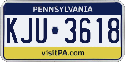 PA license plate KJU3618
