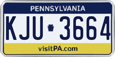 PA license plate KJU3664