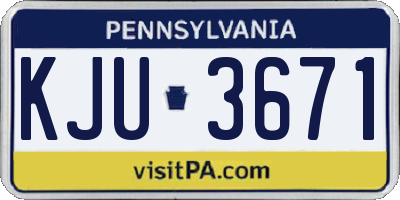 PA license plate KJU3671