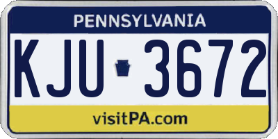 PA license plate KJU3672