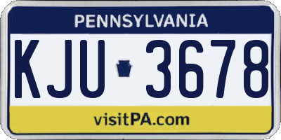 PA license plate KJU3678