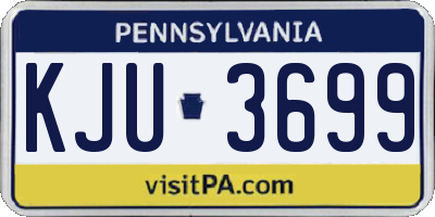 PA license plate KJU3699