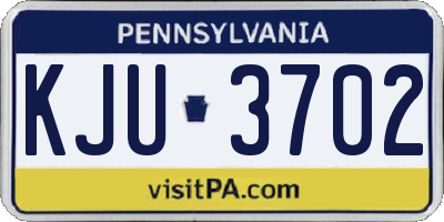 PA license plate KJU3702