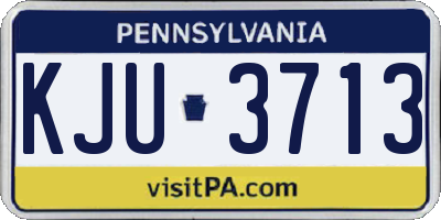 PA license plate KJU3713