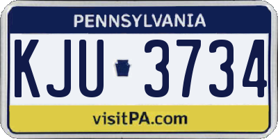 PA license plate KJU3734