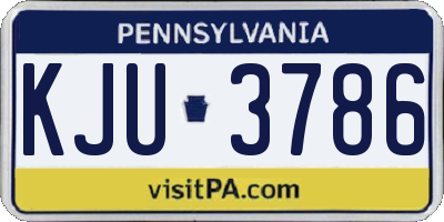 PA license plate KJU3786