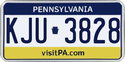 PA license plate KJU3828