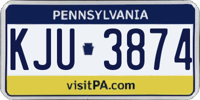 PA license plate KJU3874