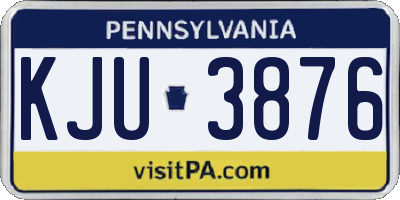 PA license plate KJU3876