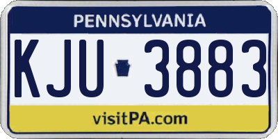 PA license plate KJU3883