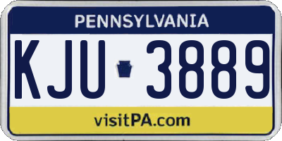 PA license plate KJU3889