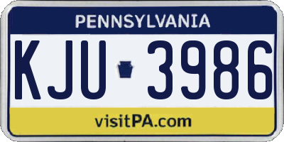 PA license plate KJU3986