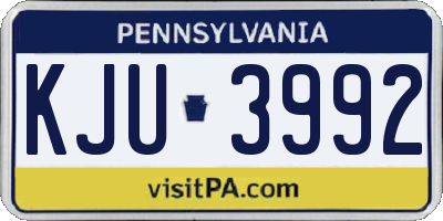 PA license plate KJU3992