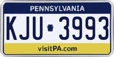 PA license plate KJU3993
