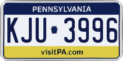 PA license plate KJU3996