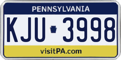PA license plate KJU3998