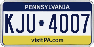 PA license plate KJU4007