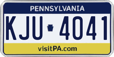 PA license plate KJU4041