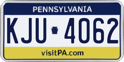 PA license plate KJU4062