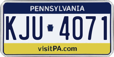 PA license plate KJU4071