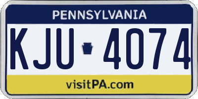 PA license plate KJU4074