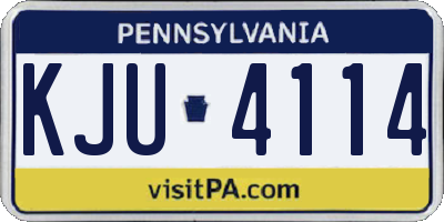 PA license plate KJU4114