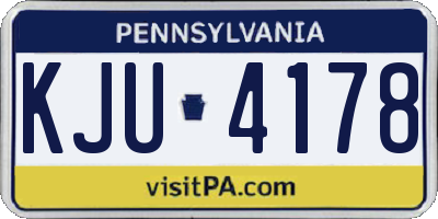 PA license plate KJU4178