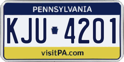 PA license plate KJU4201