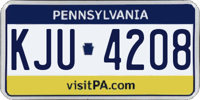 PA license plate KJU4208