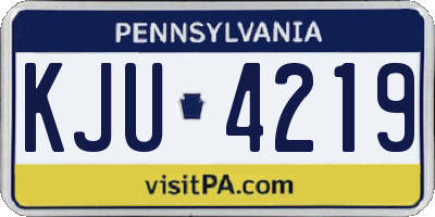 PA license plate KJU4219