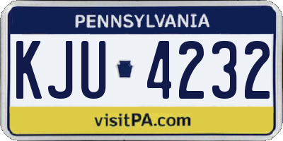 PA license plate KJU4232