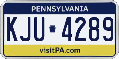 PA license plate KJU4289