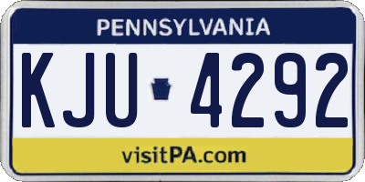 PA license plate KJU4292