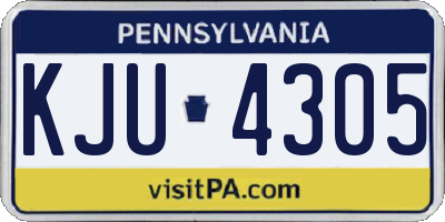 PA license plate KJU4305