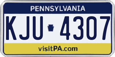 PA license plate KJU4307