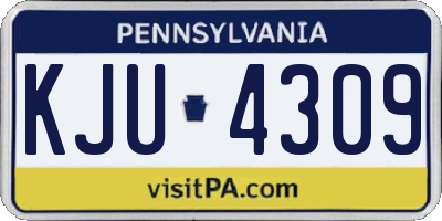 PA license plate KJU4309