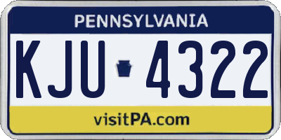 PA license plate KJU4322