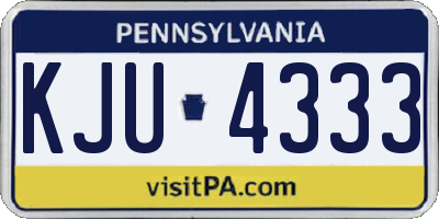 PA license plate KJU4333
