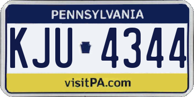 PA license plate KJU4344