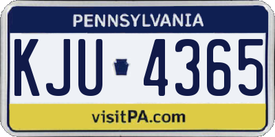PA license plate KJU4365