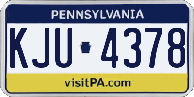 PA license plate KJU4378