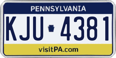 PA license plate KJU4381